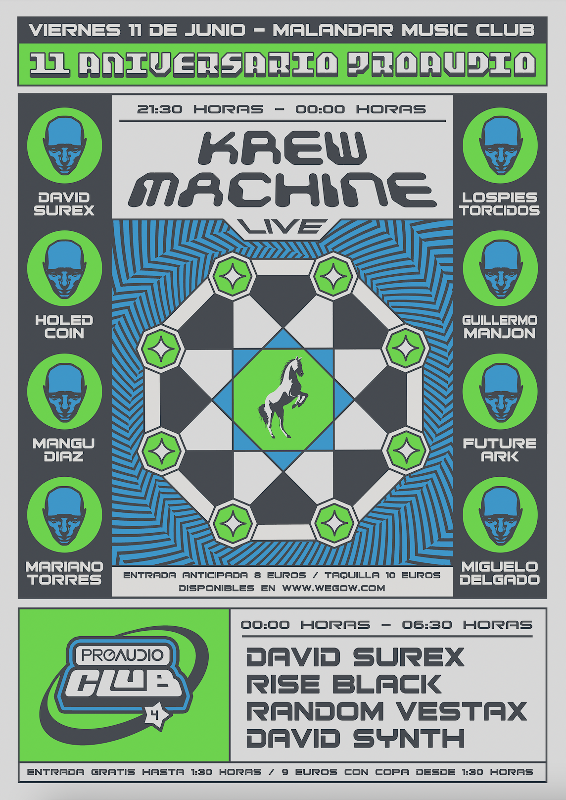 Fotografía promocional de 11 Aniversario de Proaudio Escuela Presenta KREWMACHINE