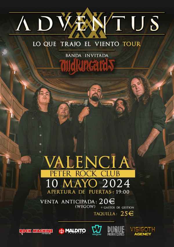 Promotional photograph of Concierto de Adventus + Midjungards en Valencia.