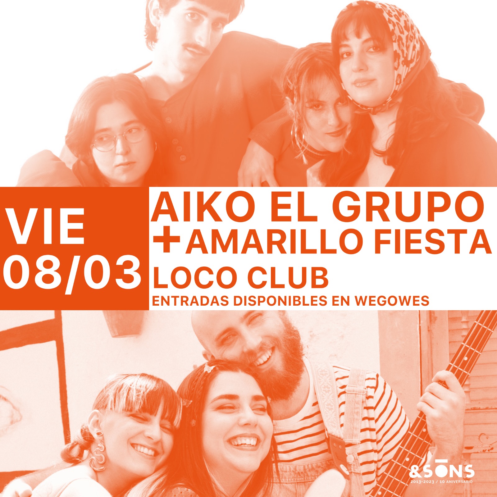 Fotografía promocional de Aiko el Grupo + Amarillo Fiesta en Valencia