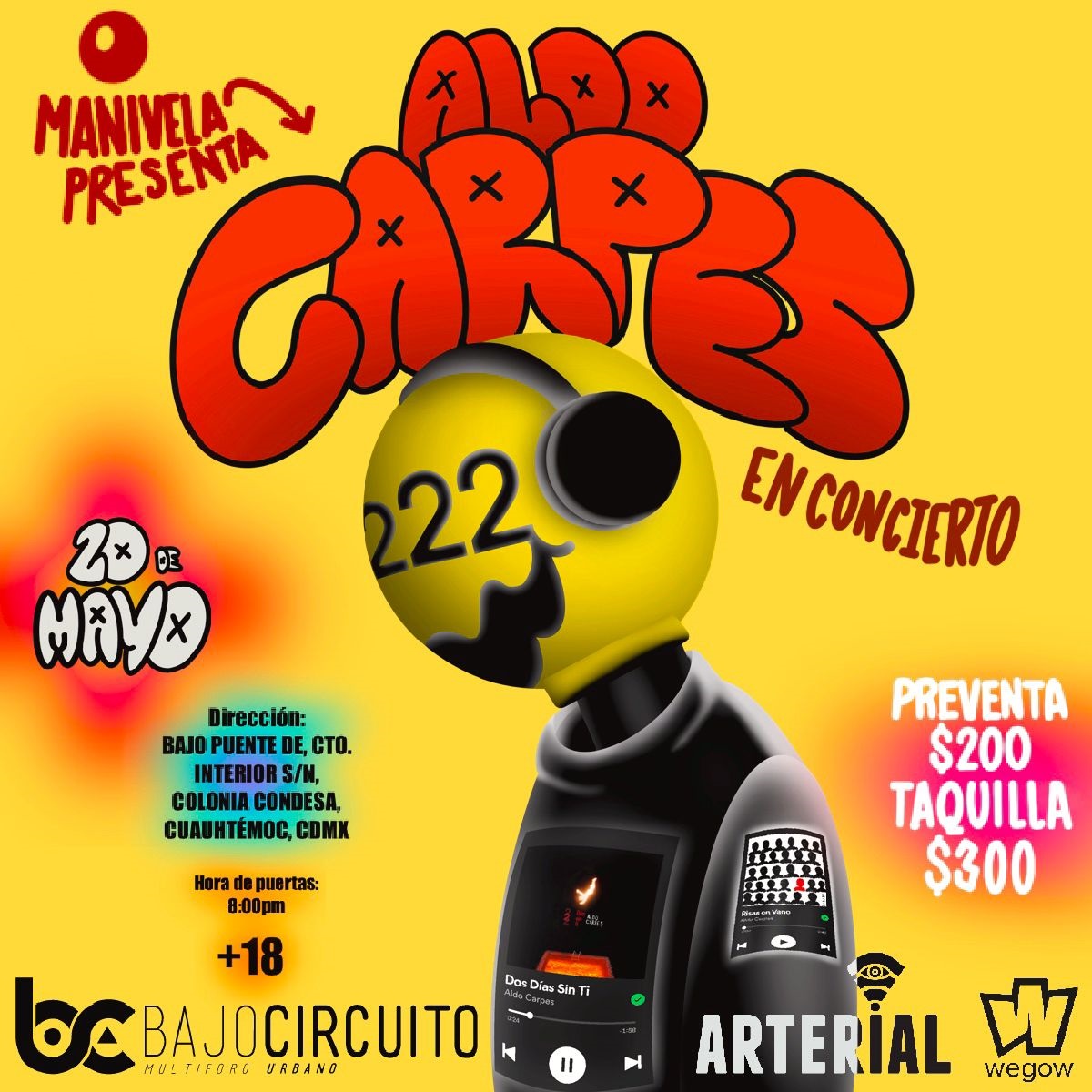 Fotografía promocional de Aldo Carpes en Bajo Circuito