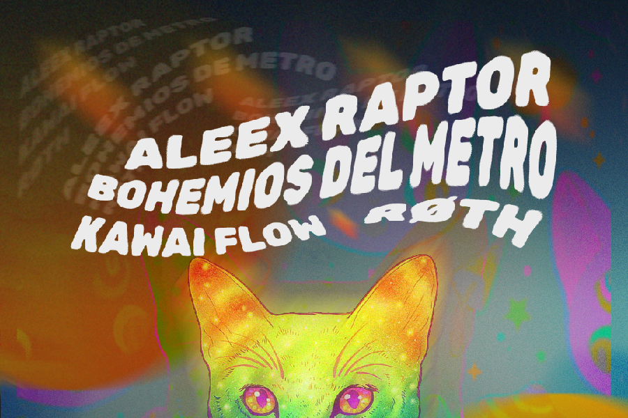 Fotografía promocional de Aleex Raptor, Bohemios del Metro, Kawai Flow y Røth
