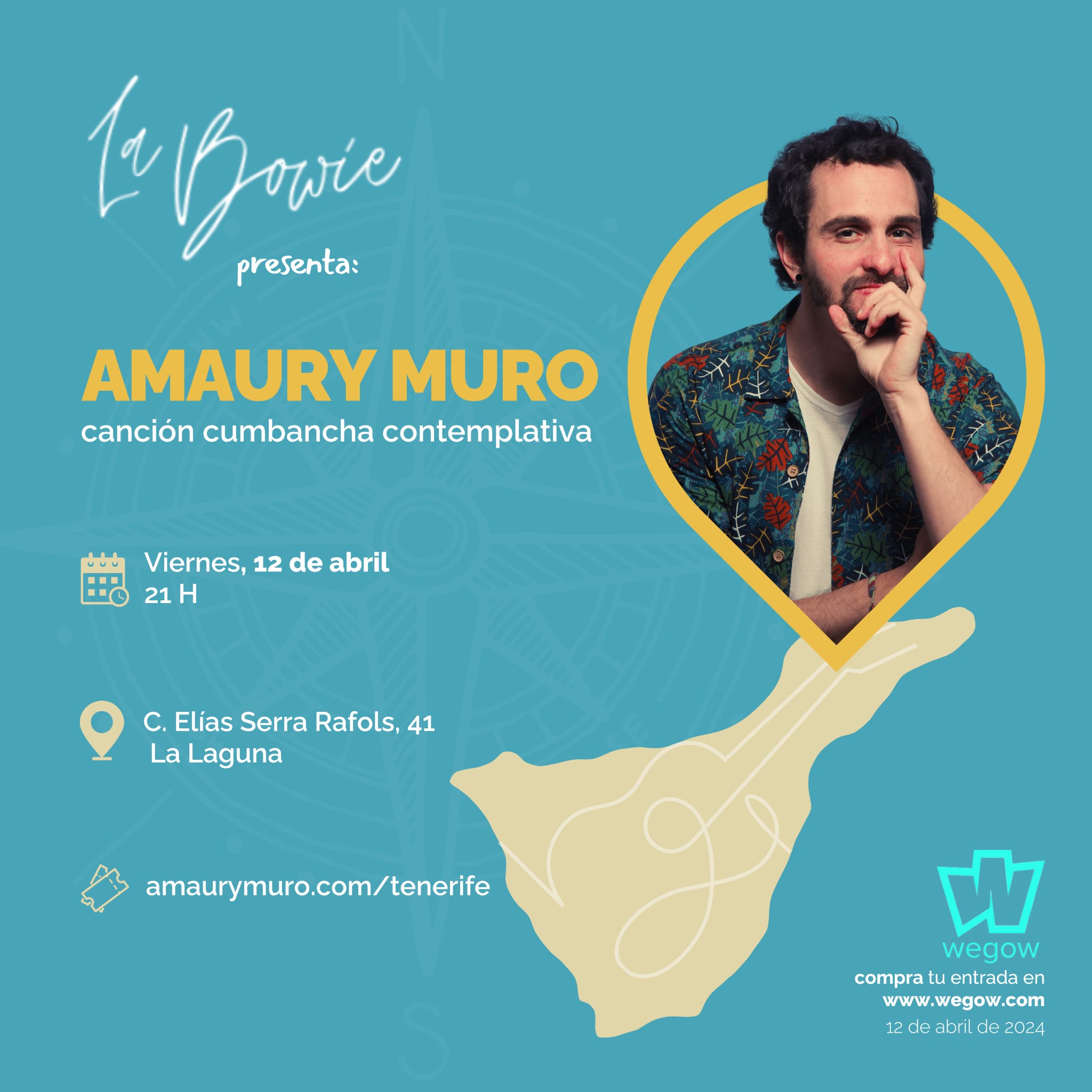 Fotografía promocional de Amaury Muro en La Bowie