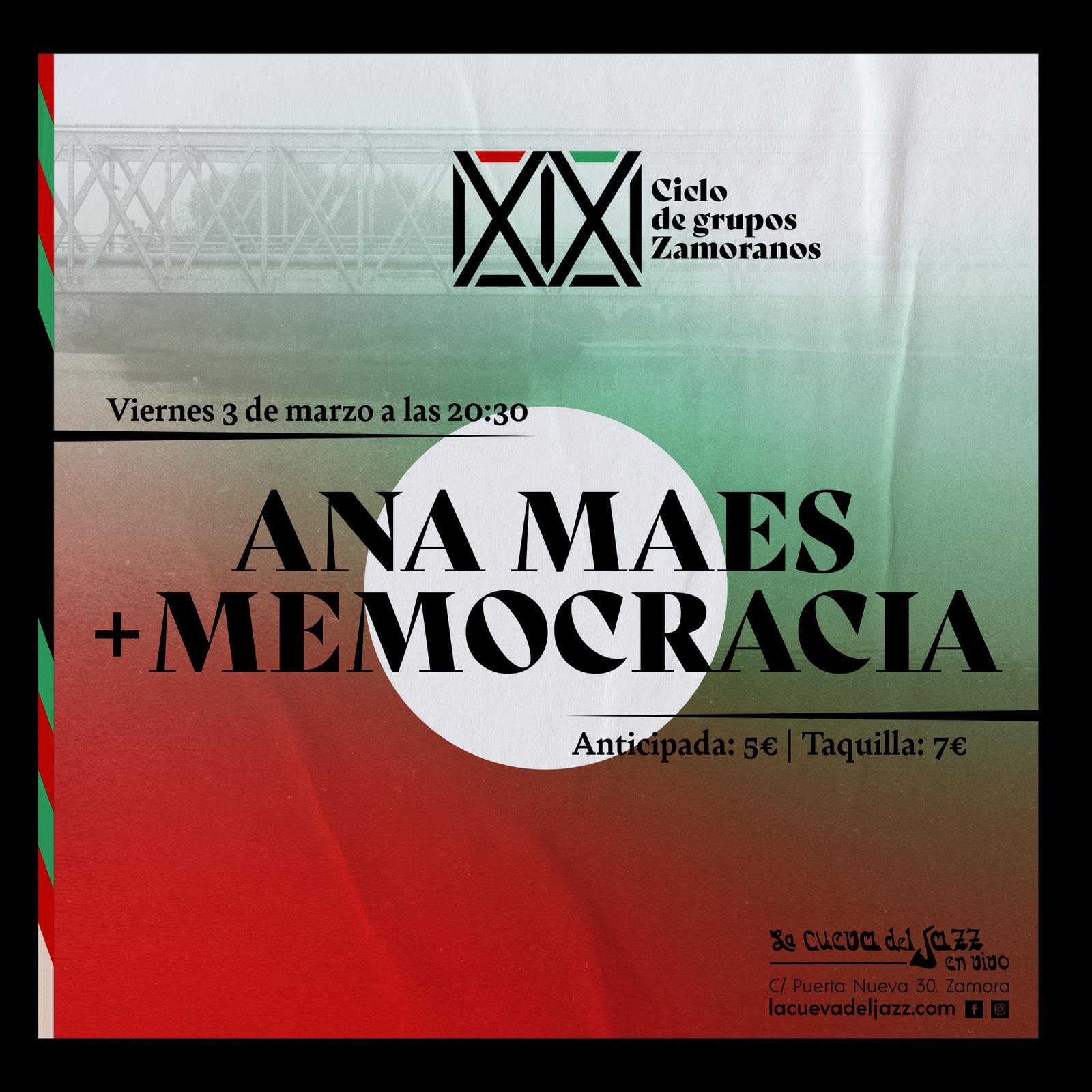 Fotografía promocional de ANA MAES y MEMOCRACIA en Zamora