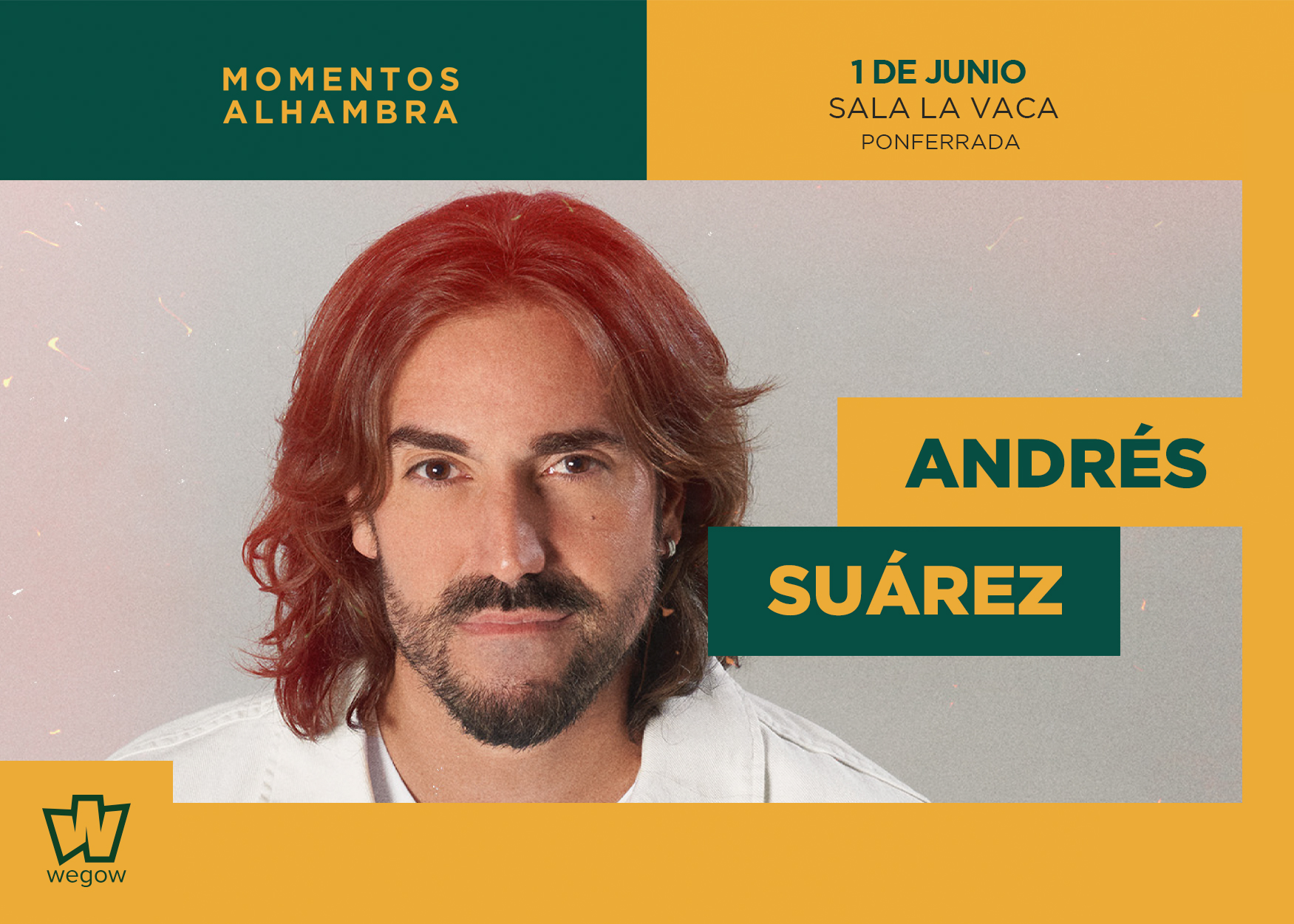 Fotografía promocional de Andrés Suarez en Ponferrada | Momentos Alhambra