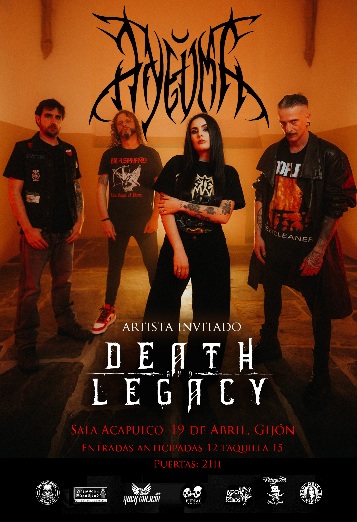 Fotografía promocional de Aneuma + Death and Legacy .Sala Acapulco en Gijón