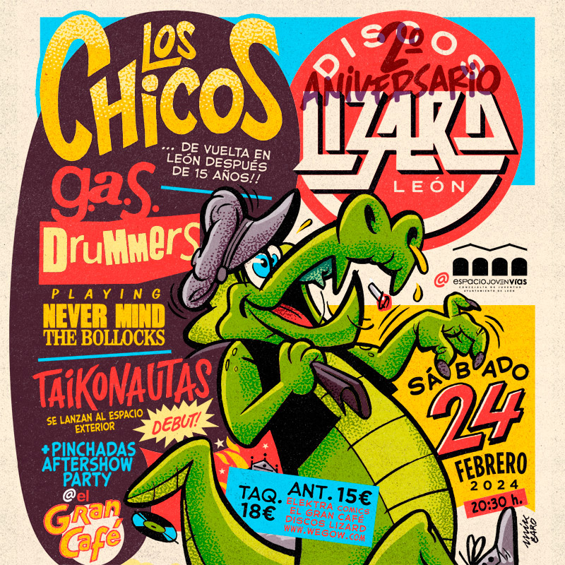 Fotografía promocional de Aniversario Discos Lizard