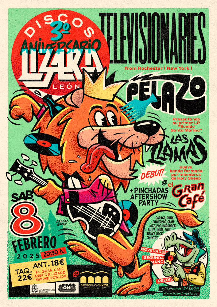 Fotografía promocional de Aniversario Discos Lizard
