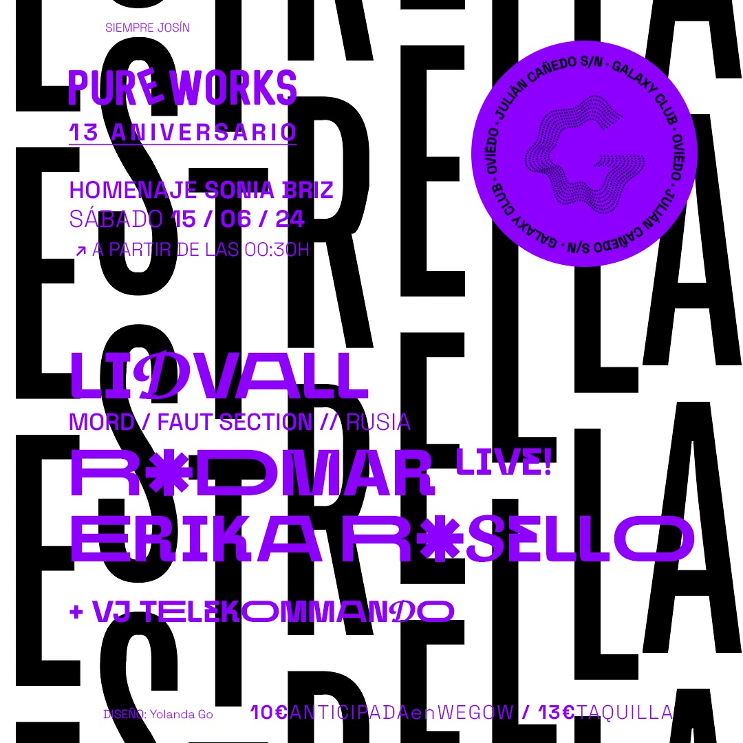 Fotografía promocional de Aniversario Pure Works + Homenaje Sonia Briz
