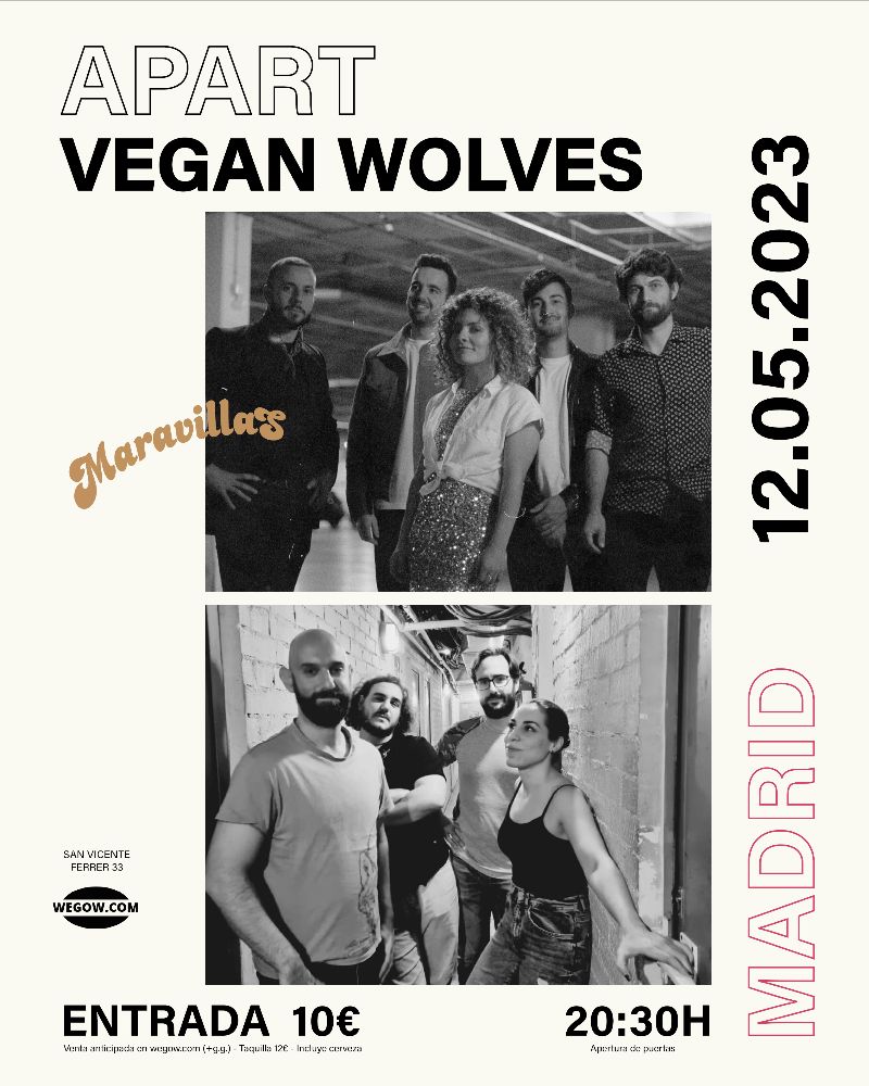 Fotografía promocional de Apart + Vegan Wolves en Maravillas Club