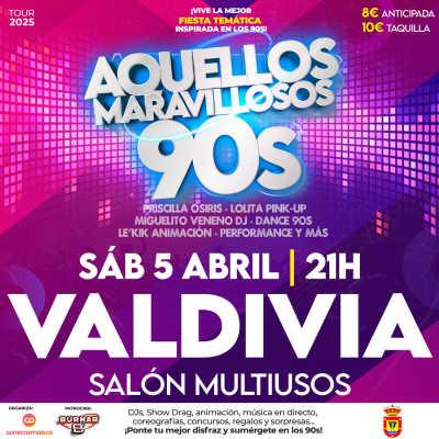 Fotografía promocional de Aquellos Maravillosos 90´s en Valdivia