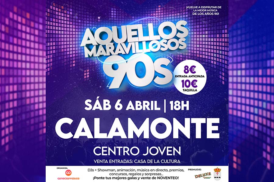 Fotografía promocional de Aquellos Maravillosos 90s en Calamonte