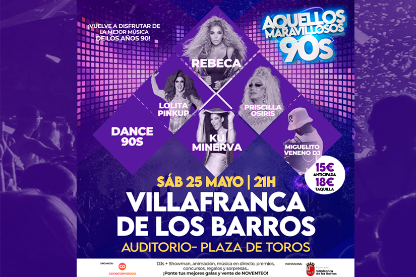 Fotografía promocional de Aquellos Maravillosos 90s en Villafranca de los Barros