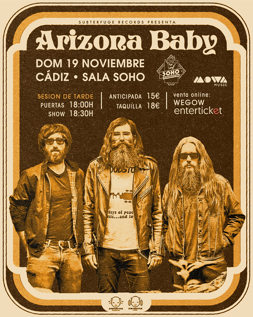 Fotografía promocional de ARIZONA BABY en CADIZ) (sala Soho)