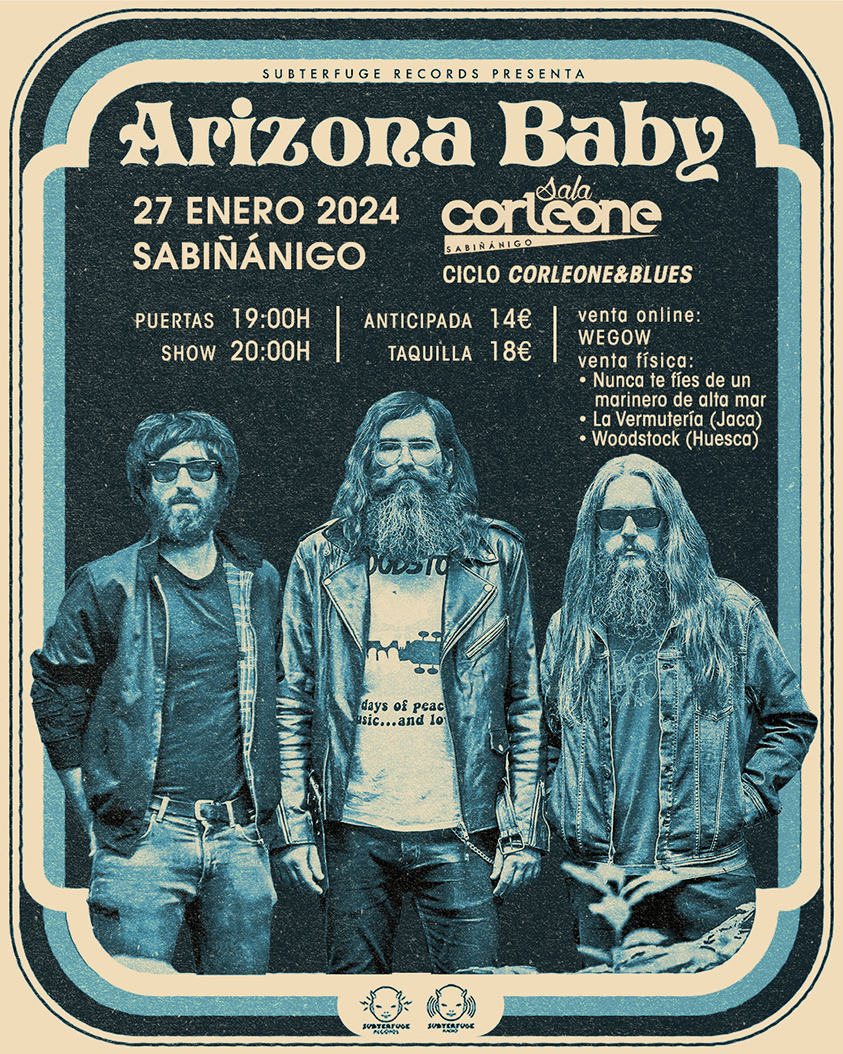 Fotografía promocional de ARIZONA BABY en Sabiñánigo (Sala Corleone)