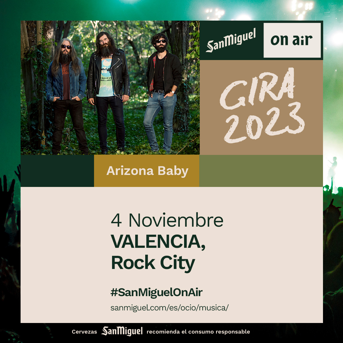 Fotografía promocional de ARIZONA BABY en Valencia(Rock City)