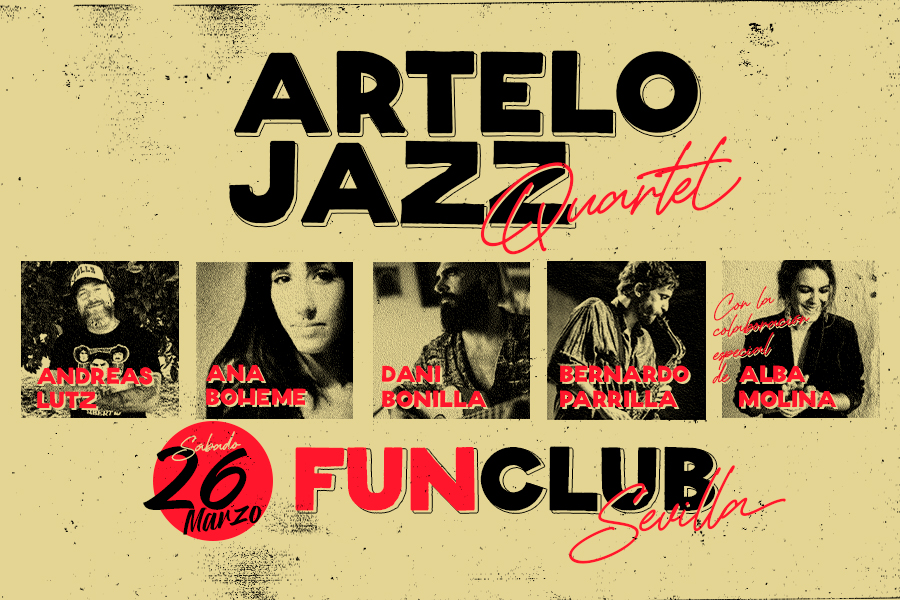 Fotografía promocional de ArteloJazz Quartet en Fun Club de Sevilla