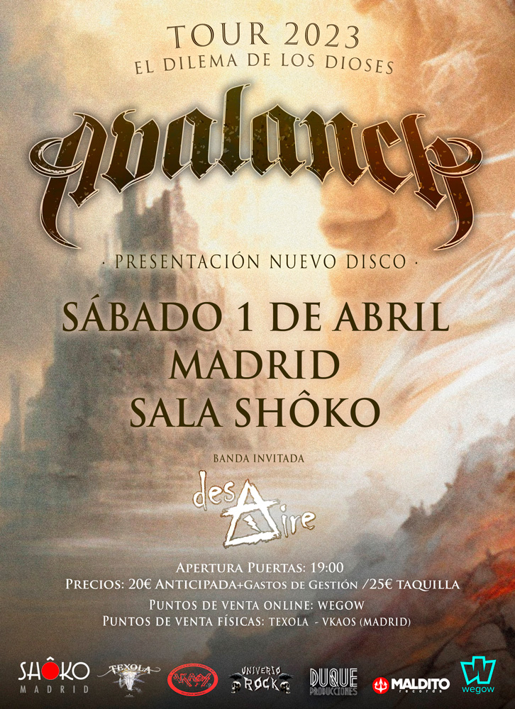 Fotografía promocional de Avalanch en Madrid junto a Desaire
