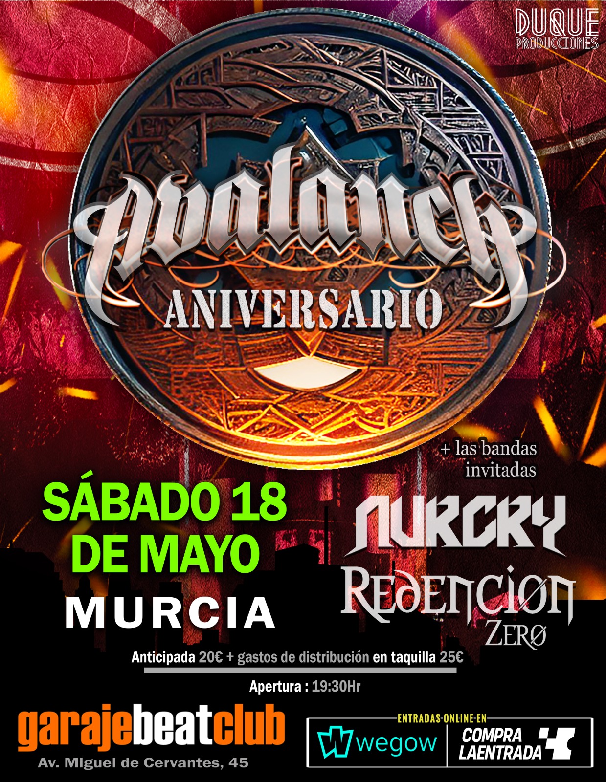 Fotografía promocional de Avalanch en Murcia junto a Nurcry y redencion Zero