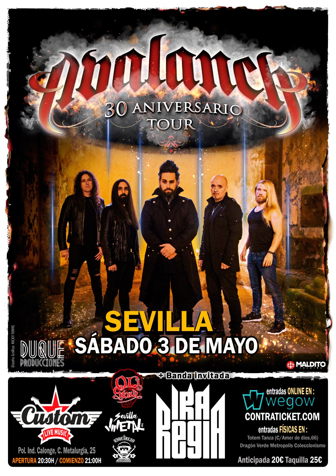 Fotografía promocional de Avalanch en Sevilla junto a Ira Regia