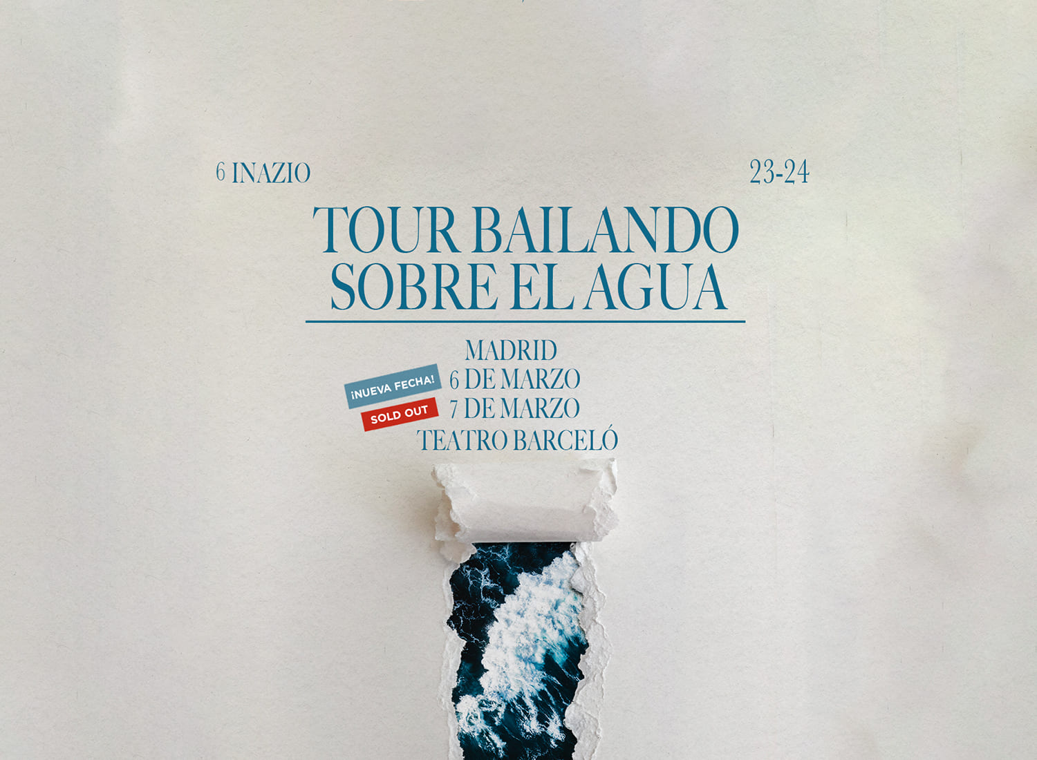 Fotografía promocional de Bailando sobre el agua, MADRID. 2ª FECHA!