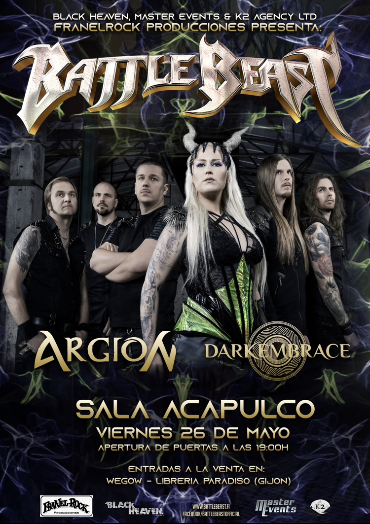 Fotografía promocional de BATTLE BEAST en Gijón