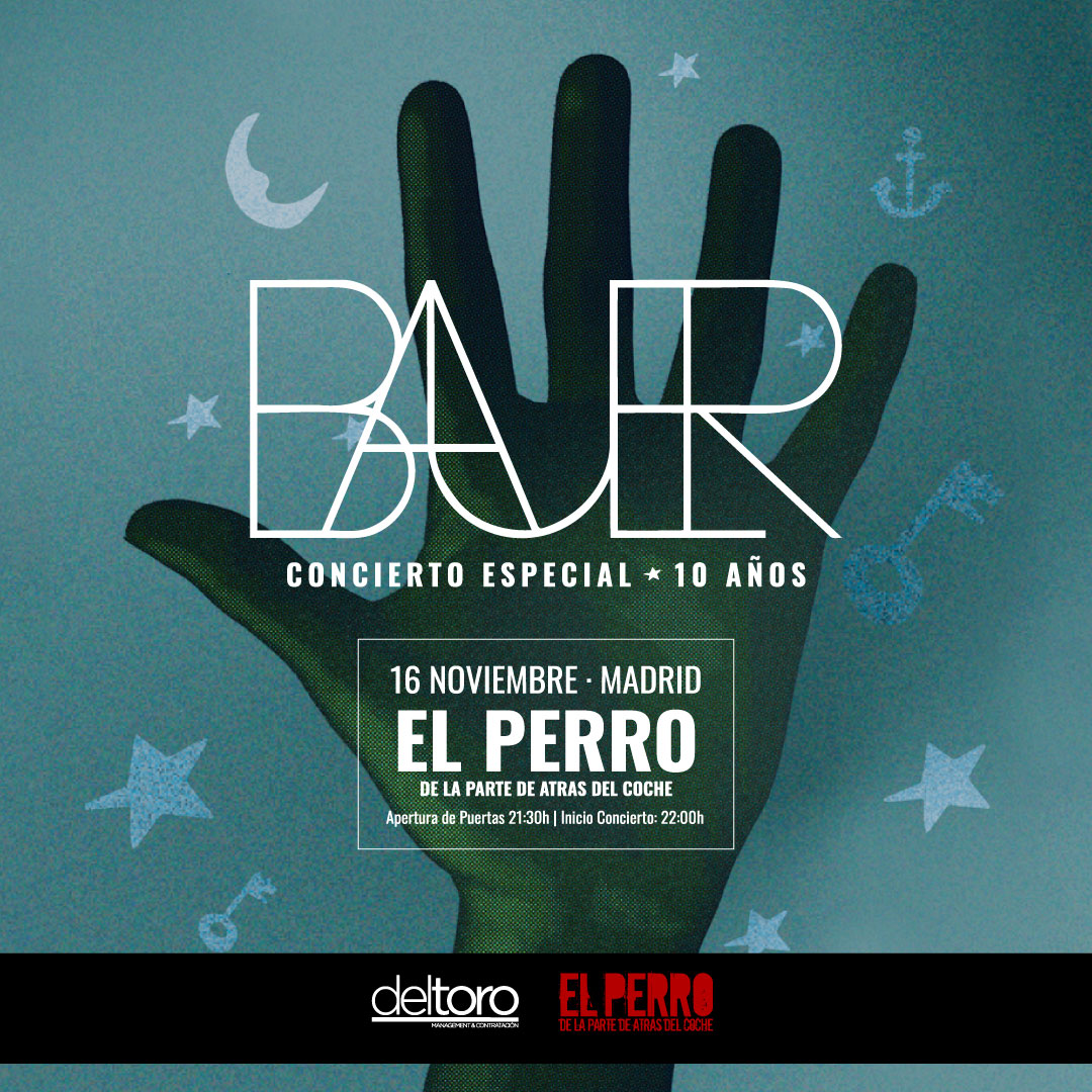 Fotografía promocional de Bauer en Madrid. Concierto Especial 10 Años