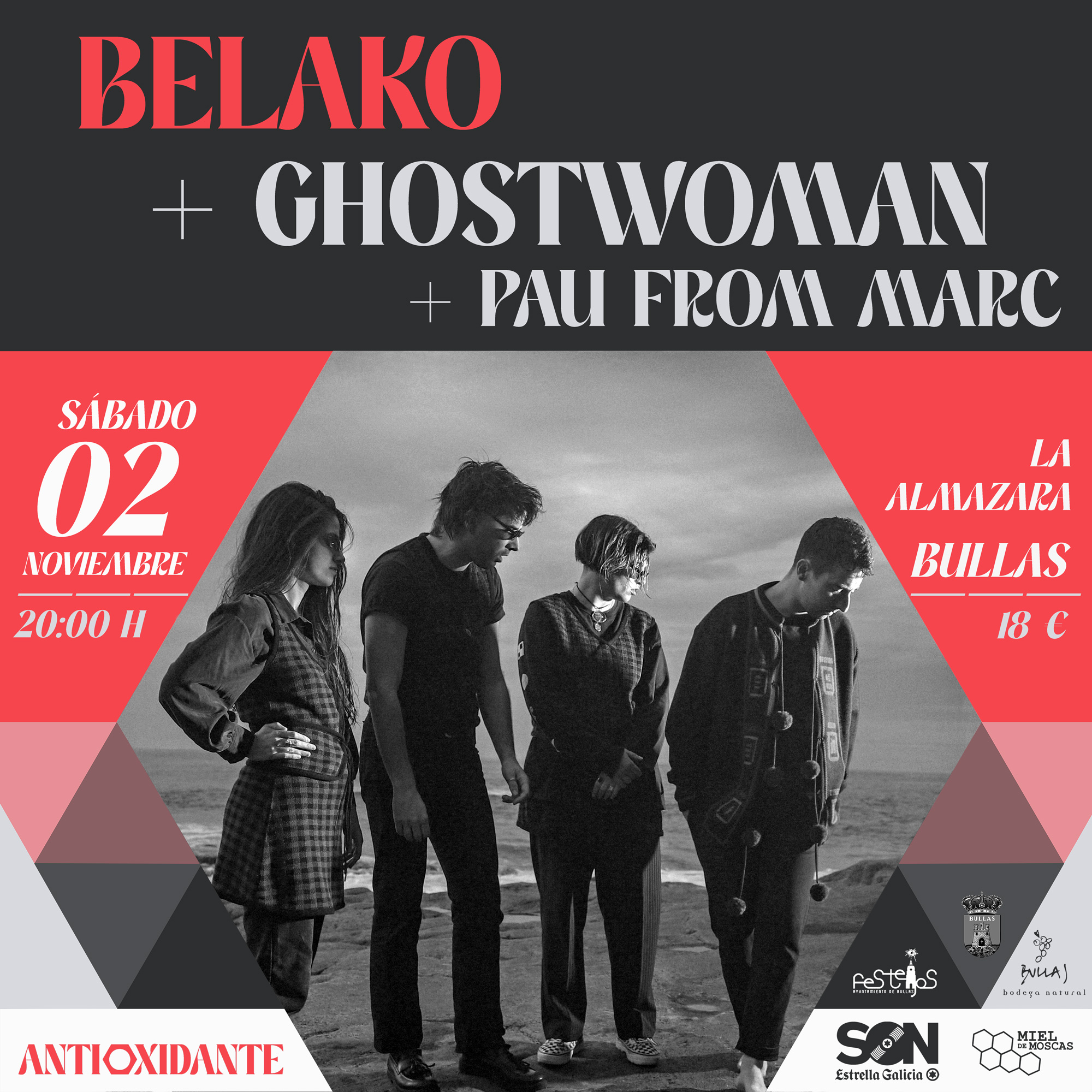 Fotografía promocional de BELAKO + GHOSTWOMAN + PAU FROM MARC | ANTIOXIDANTE