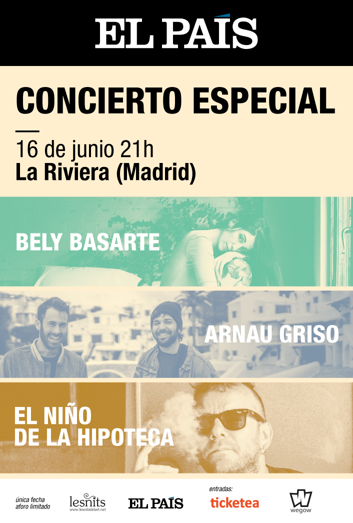 Fotografía promocional de Concierto de Bely Basarte · Arnau Griso · El niño de la hipoteca