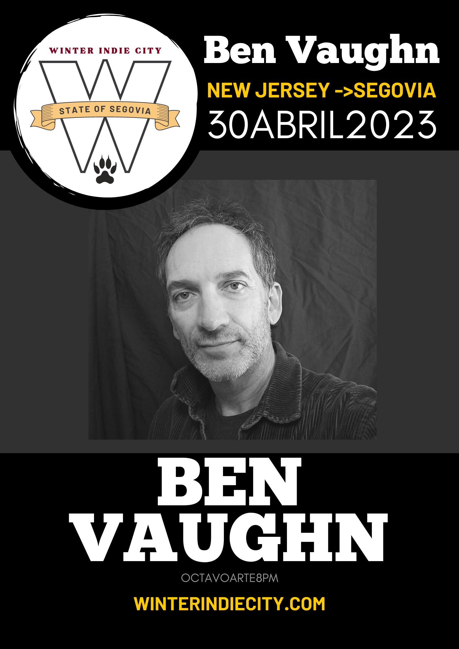 Fotografía promocional de Ben Vaughn WIC Segovia