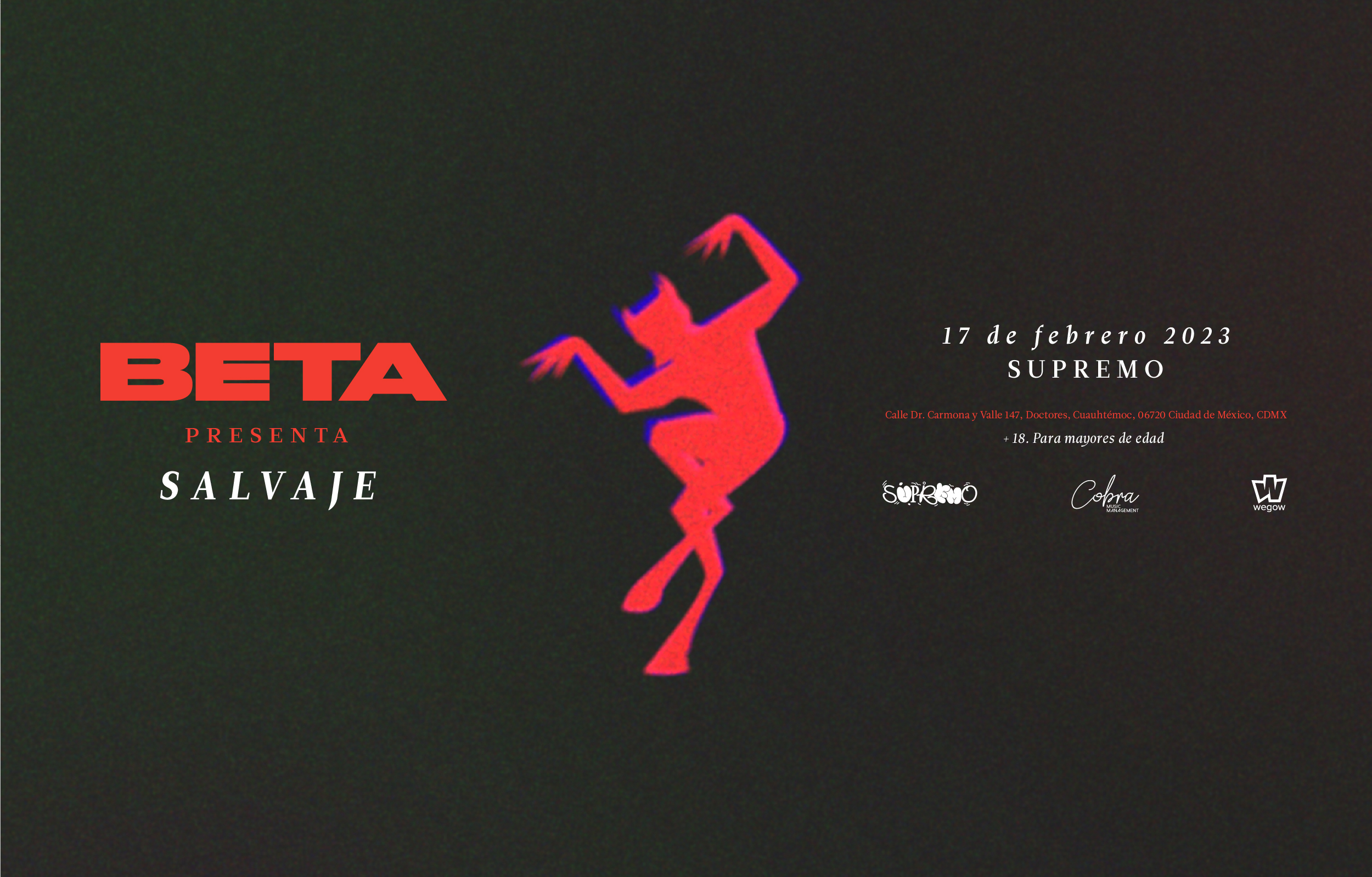 Fotografía promocional de BETA presenta SALVAJE @ CDMX