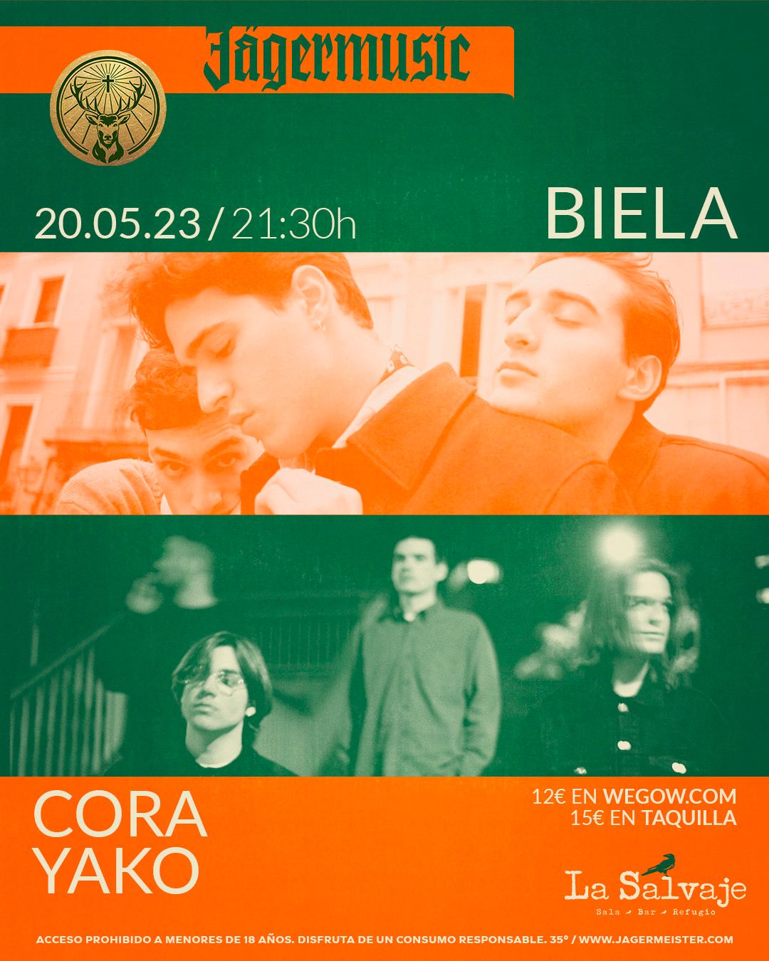 Fotografía promocional de BIELA + CORA YAKO en La Salvaje (Oviedo)