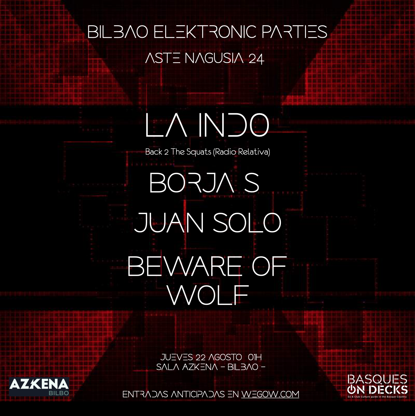 Fotografía promocional de Bilbao Elektronic Parties - Aste Nagusia 24