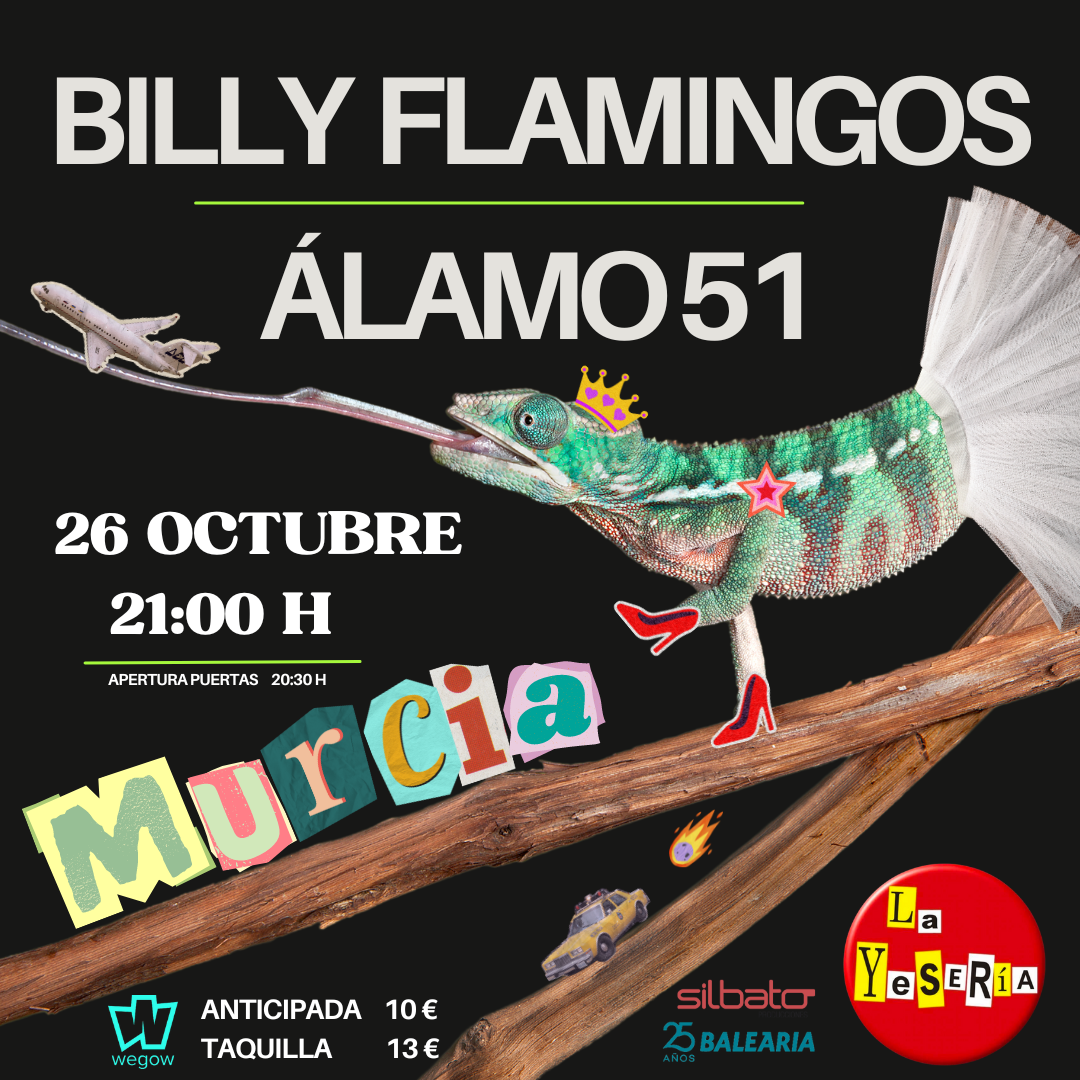 Fotografía promocional de Billy Flamingos + Álamo 51 en Murcia