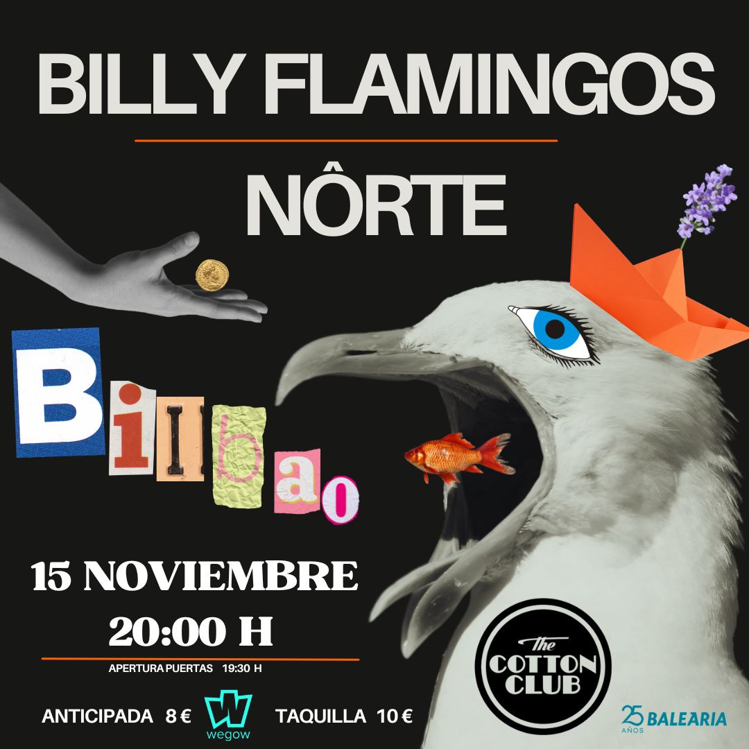 Fotografía promocional de Billy Flamingos + Nôrte en Bilbao