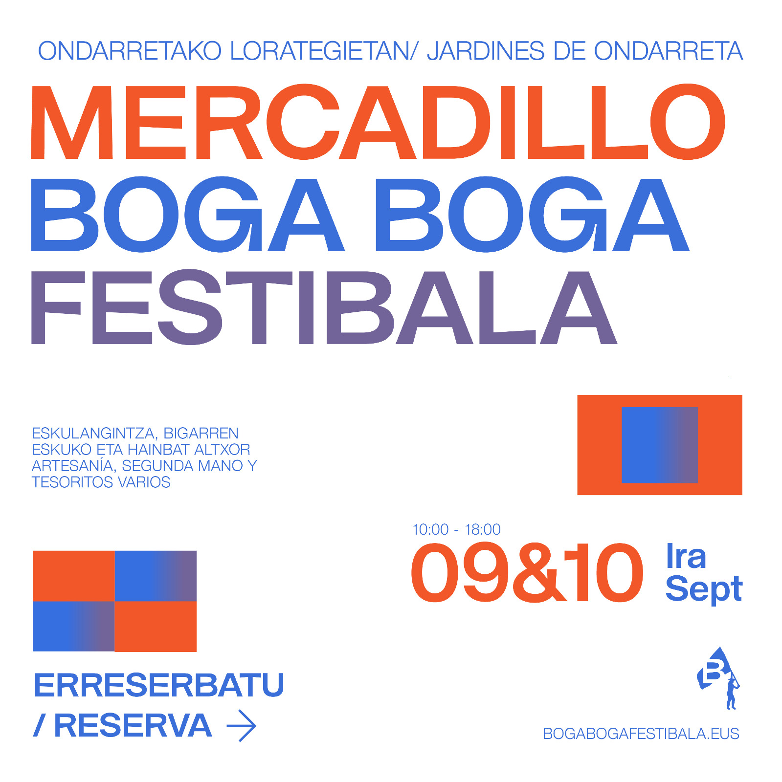 Fotografía promocional de Boga Boga Festibala - Mercadillo Jardines de Ondarreta - Sábado 09/09