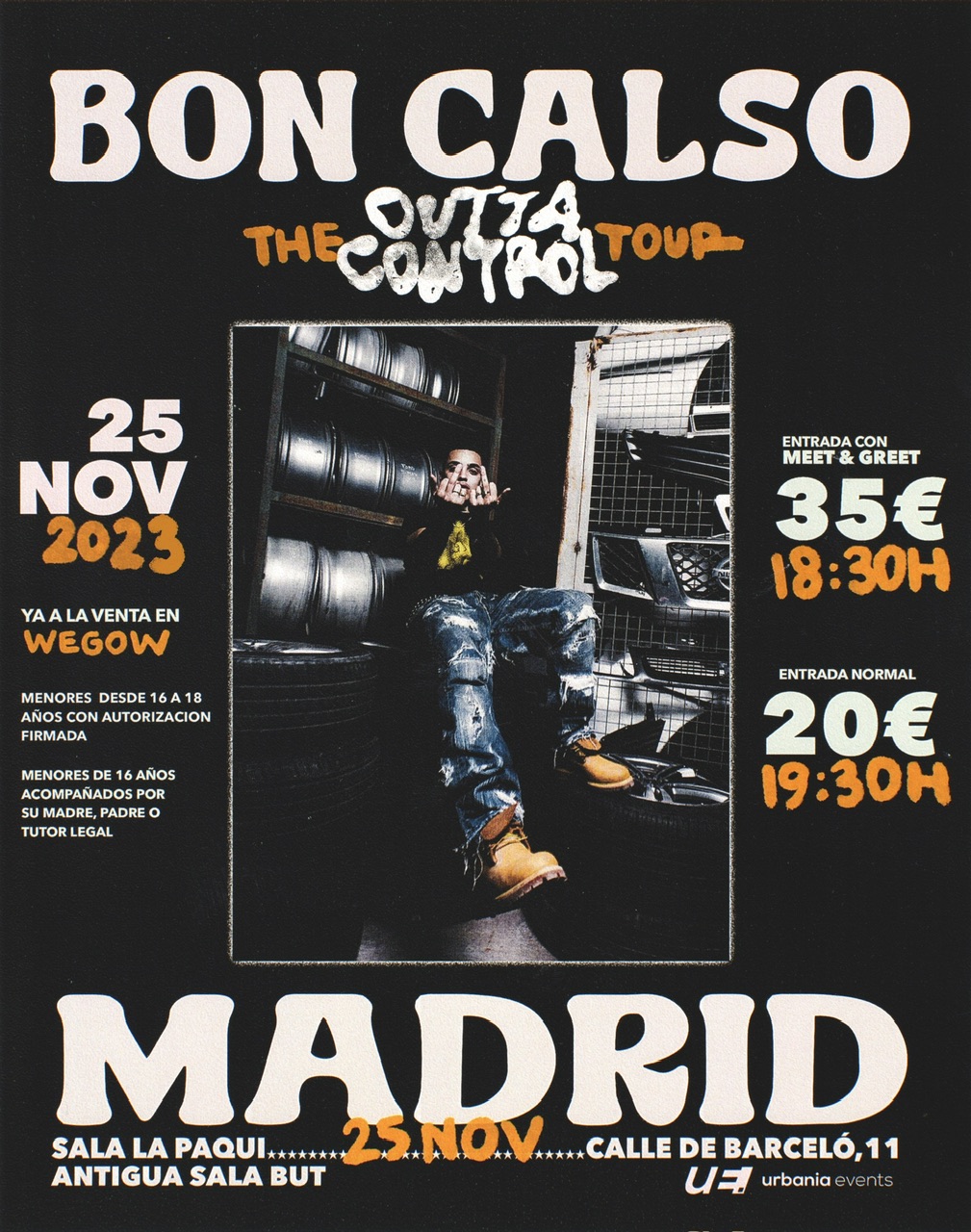 Promotional photograph of Bon Calso en concierto en Madrid.