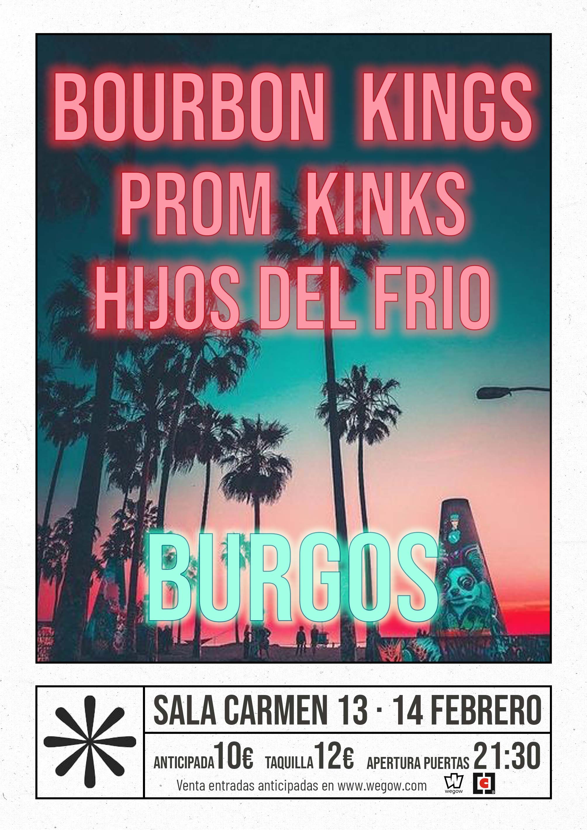 Fotografía promocional de Bourbon Kings, Prom Kinks y Hijos Del Frío en Burgos