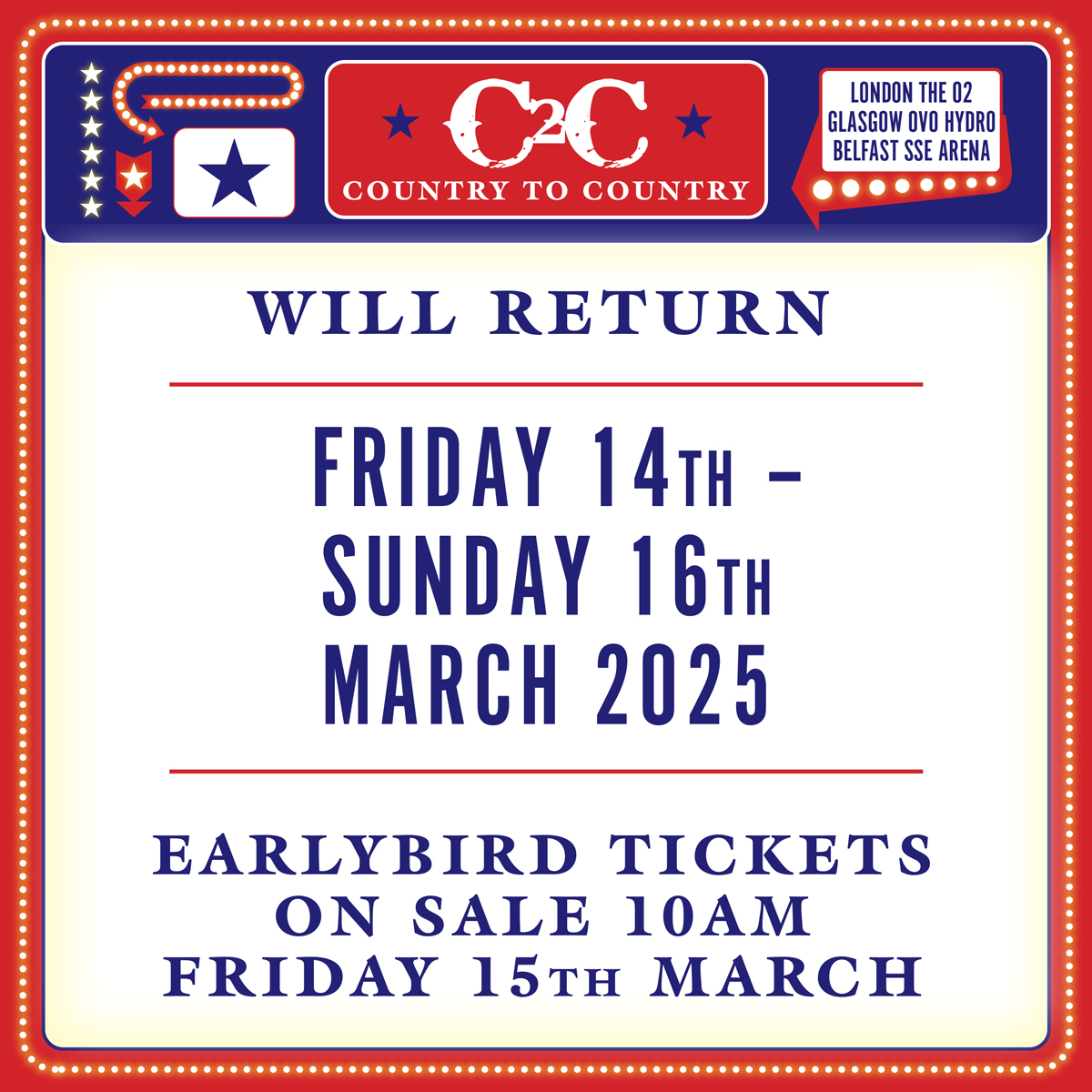 Promofoto von C2C Country to Country Glasgow 2025.