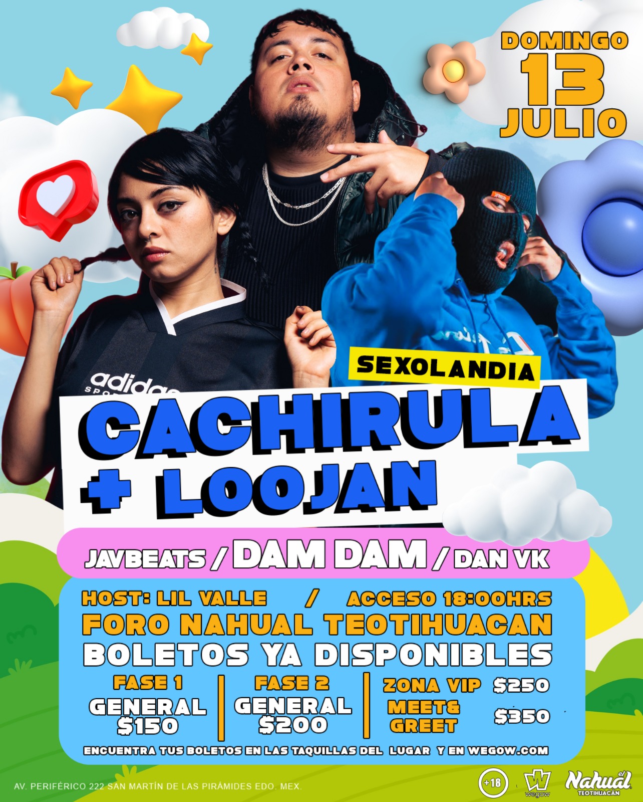 Fotografía promocional de Cachirula y Loojan en Teotihuacán