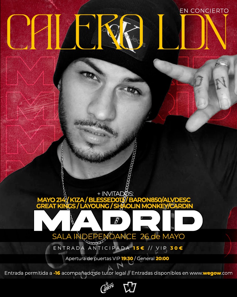 Fotografía promocional de Calero LDN en Madrid - Sala Independance Club