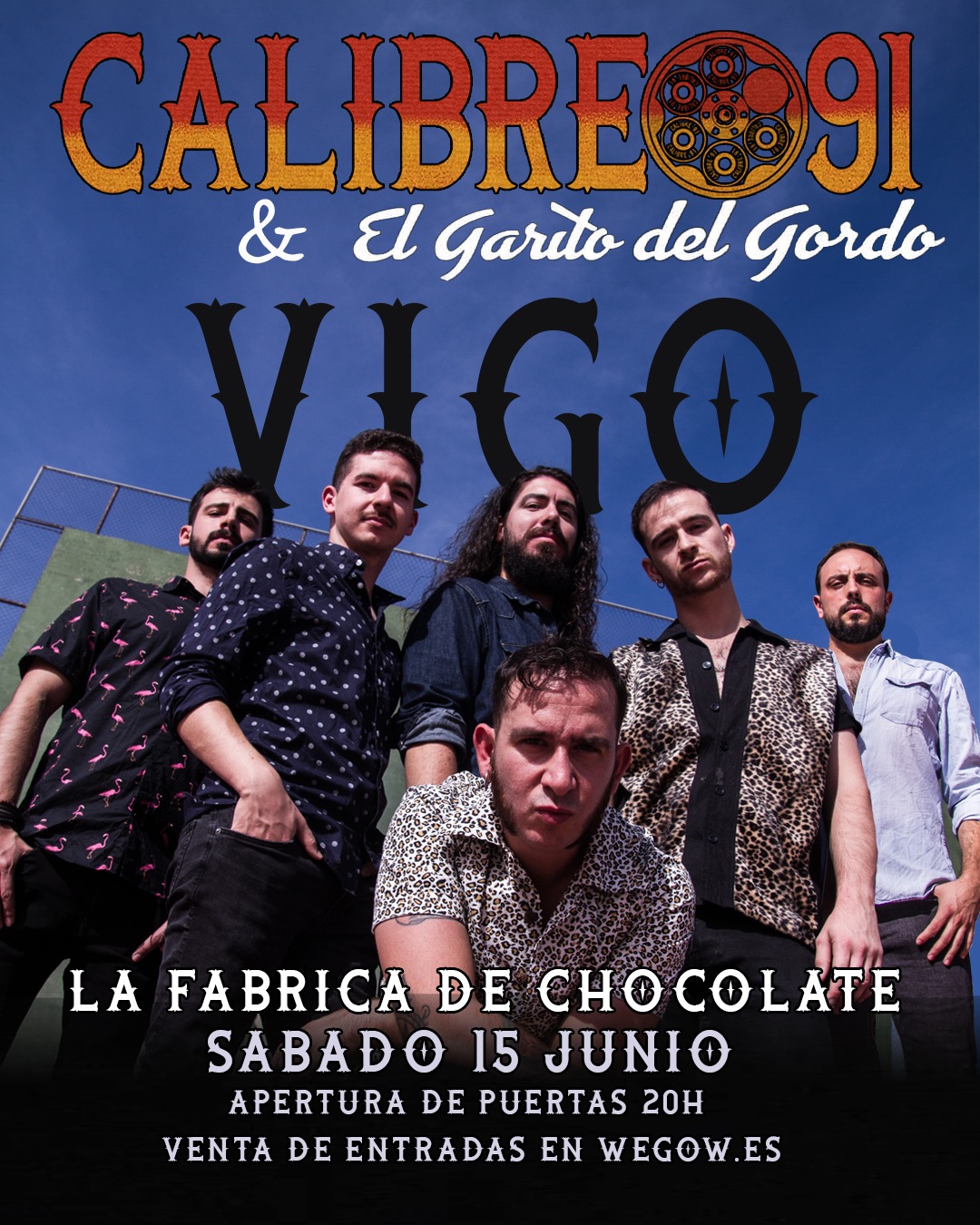 Fotografía promocional de CALIBRE 91 y El Garito del Gordo en Vigo