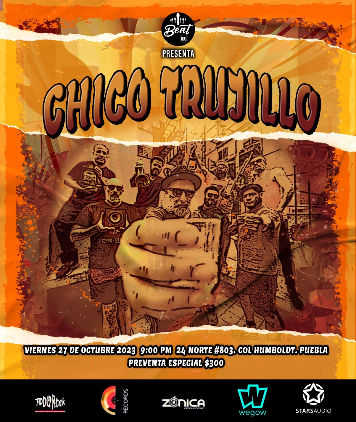 Fotografía promocional de Chico Trujillo en PUEBLA