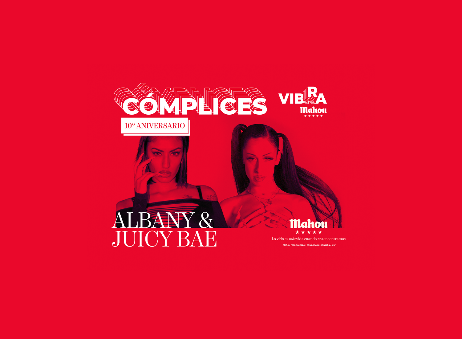 Fotografía promocional de CÓMPLICES VIBRA MAHOU: ALBANY + JUICY BAE en Madrid