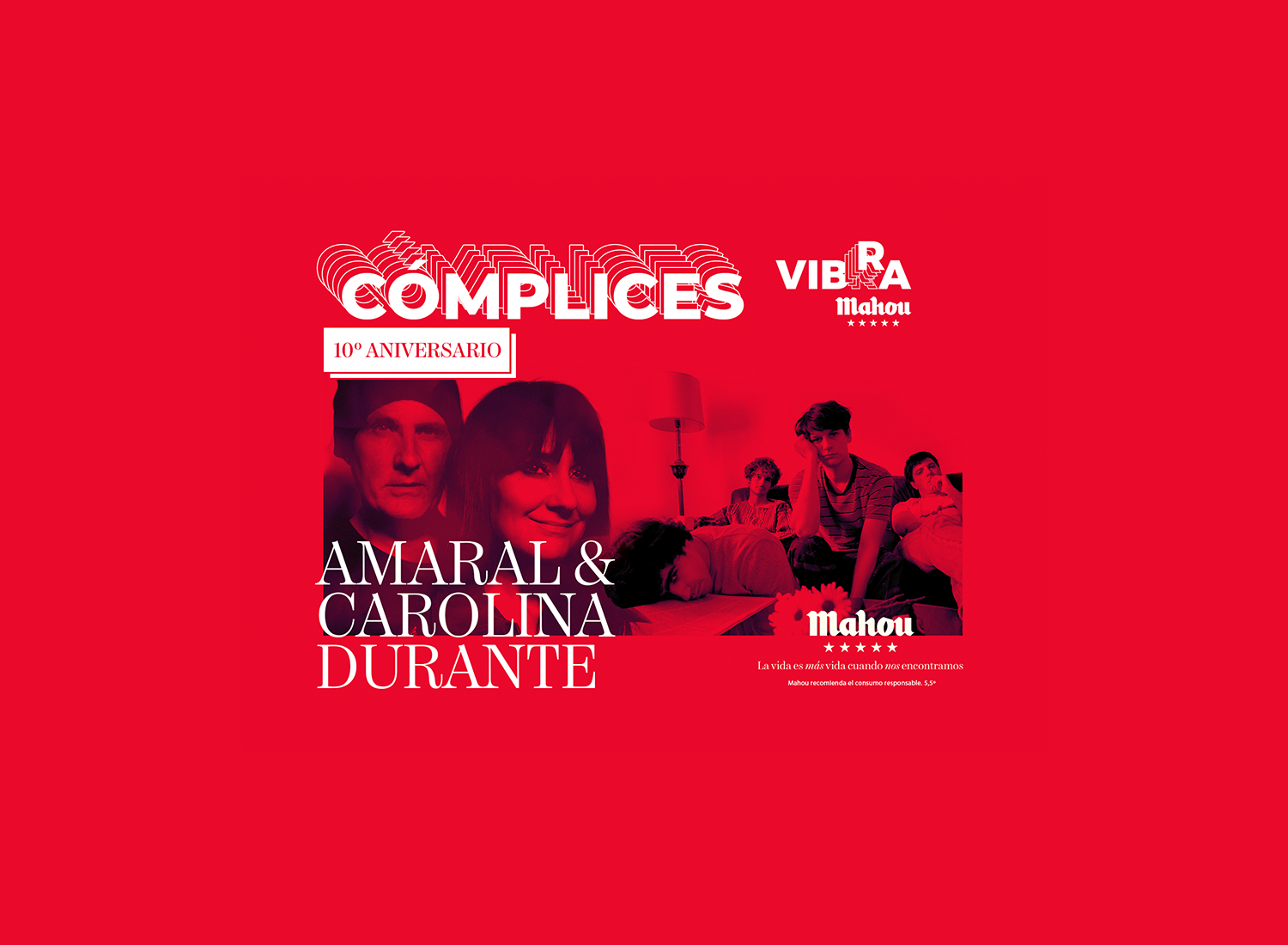 Fotografía promocional de CÓMPLICES VIBRA MAHOU: AMARAL + CAROLINA DURANTE en Madrid