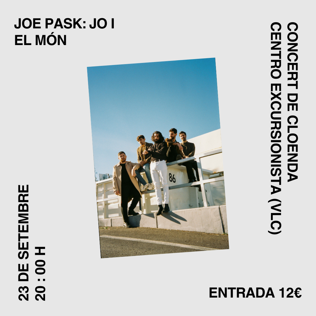 Fotografía promocional de Concert de cloenda Joe Pask a València