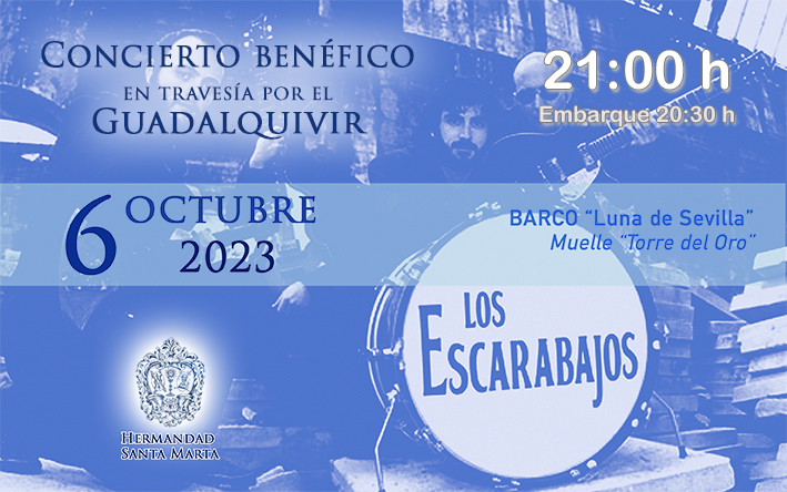 Fotografía promocional de Concierto benéfico en travesía por el Guadalquivir con Los Escarabajos