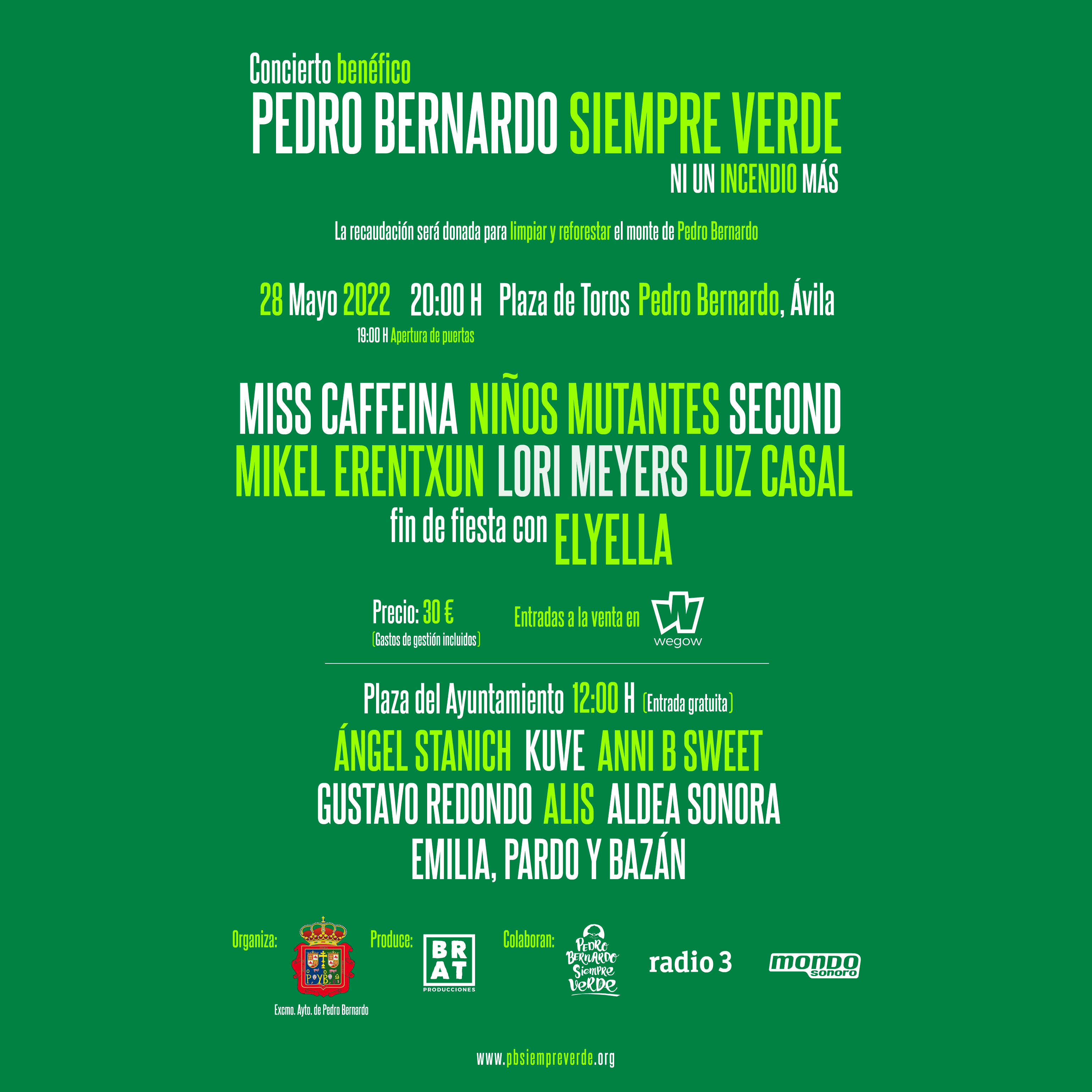 Fotografía promocional de Concierto Benéfico Pedro Bernardo Siempre Verde