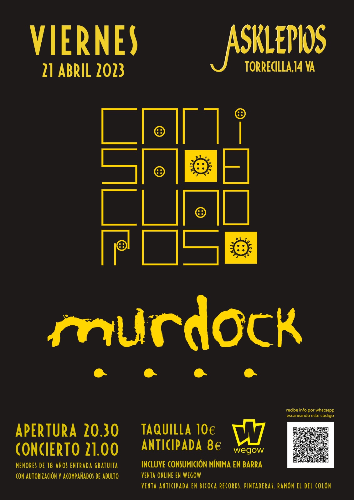 Fotografía promocional de Concierto Camisa de Cuadros + Murdock