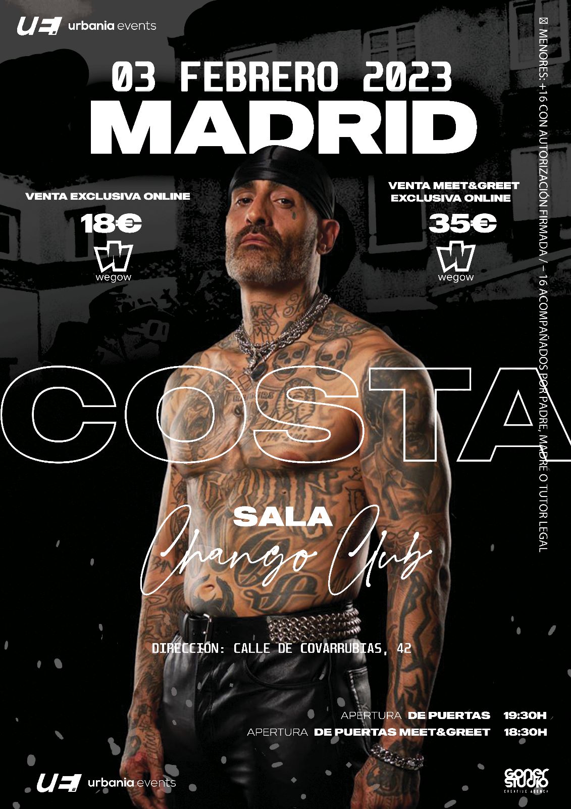 Fotografía promocional de Concierto  Costa en Madrid