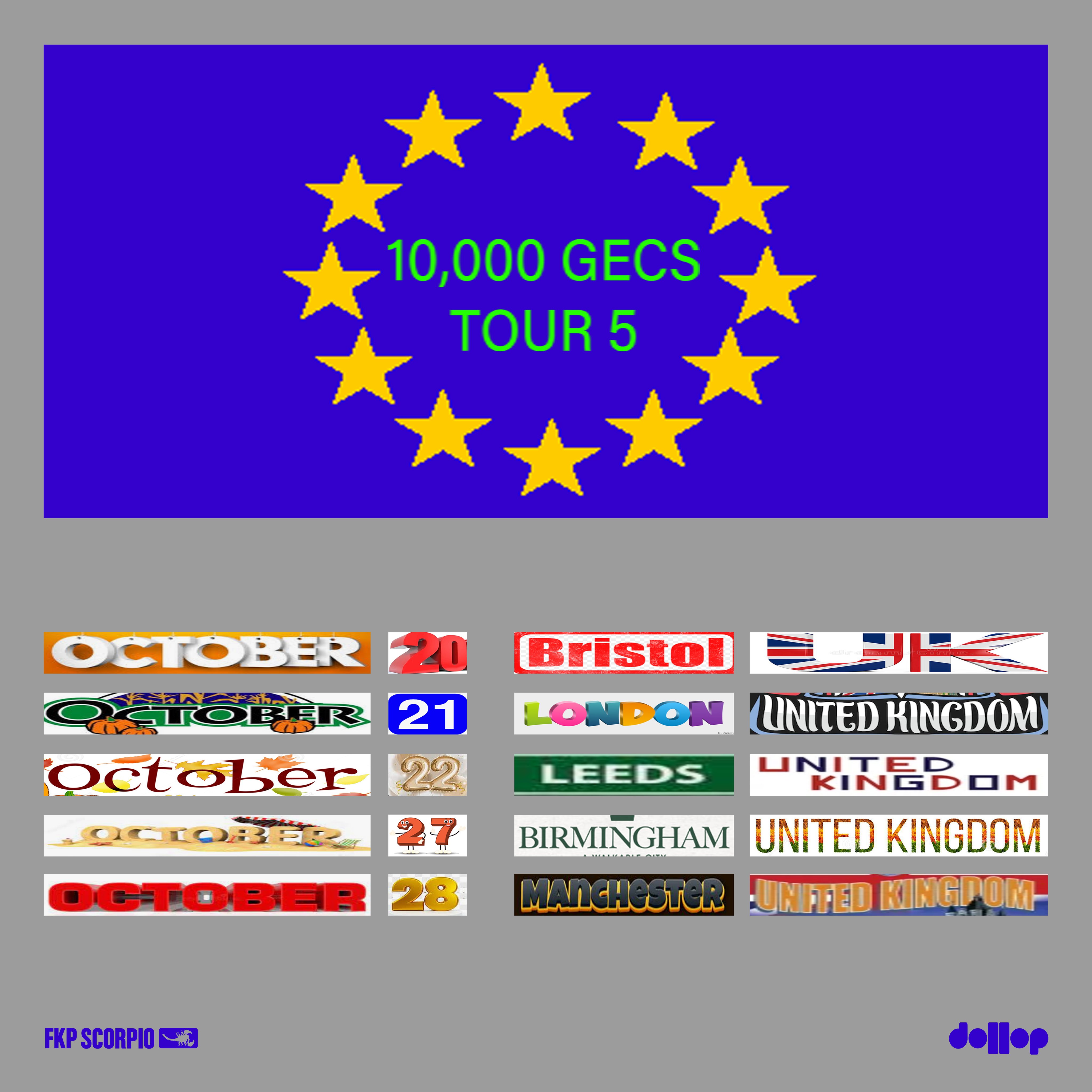 Promotional photograph of Concierto de 100 Gecs en Londres.